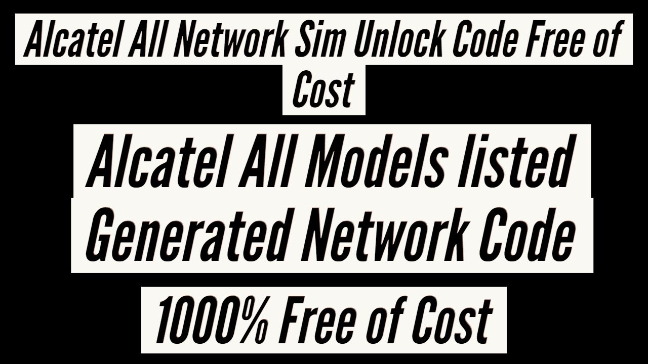 Alcatel network key unlock code free for 5053